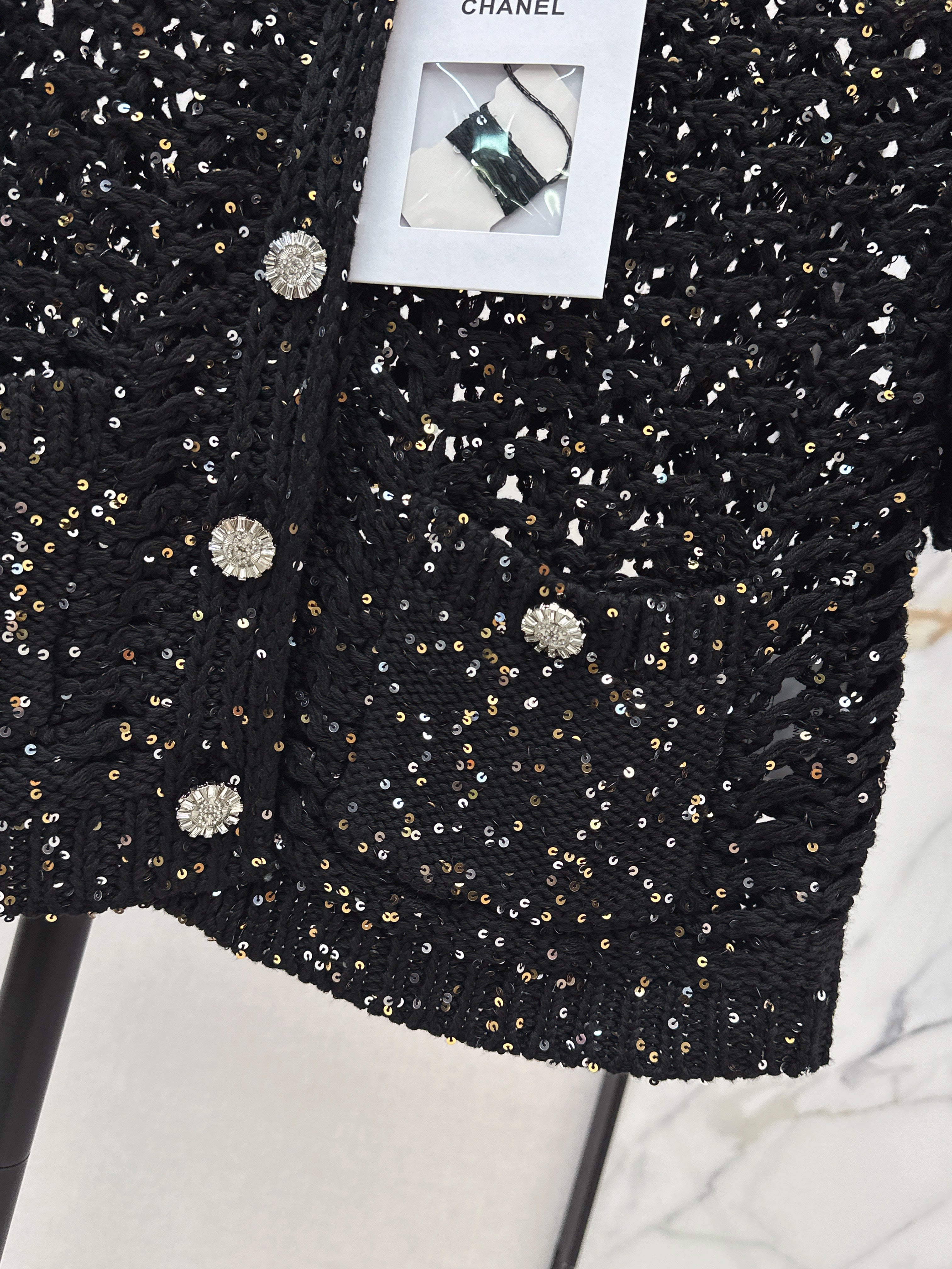 26SS New Colorful Sequin Knit Cardigan