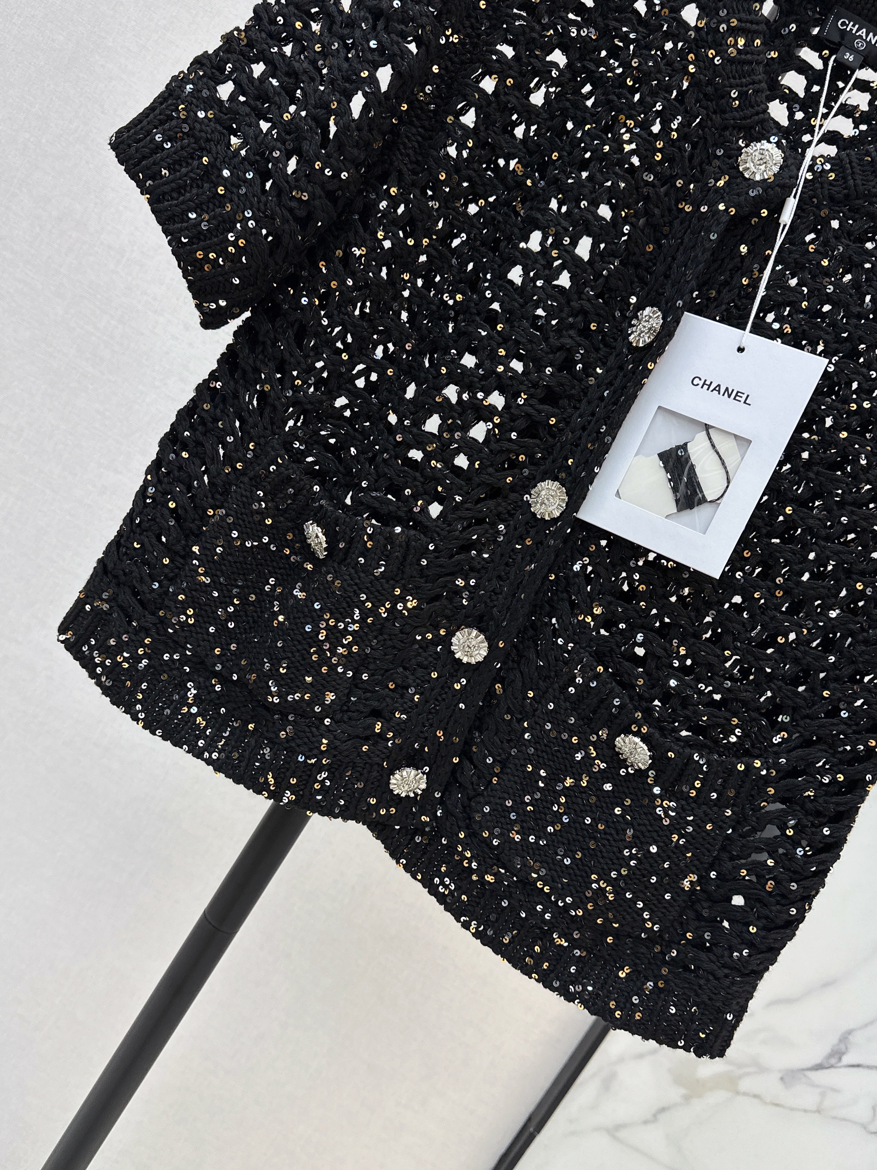 26SS New Colorful Sequin Knit Cardigan
