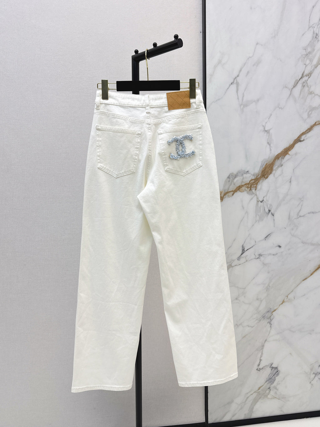26SS New White High-Waisted Wide-Leg Jeans