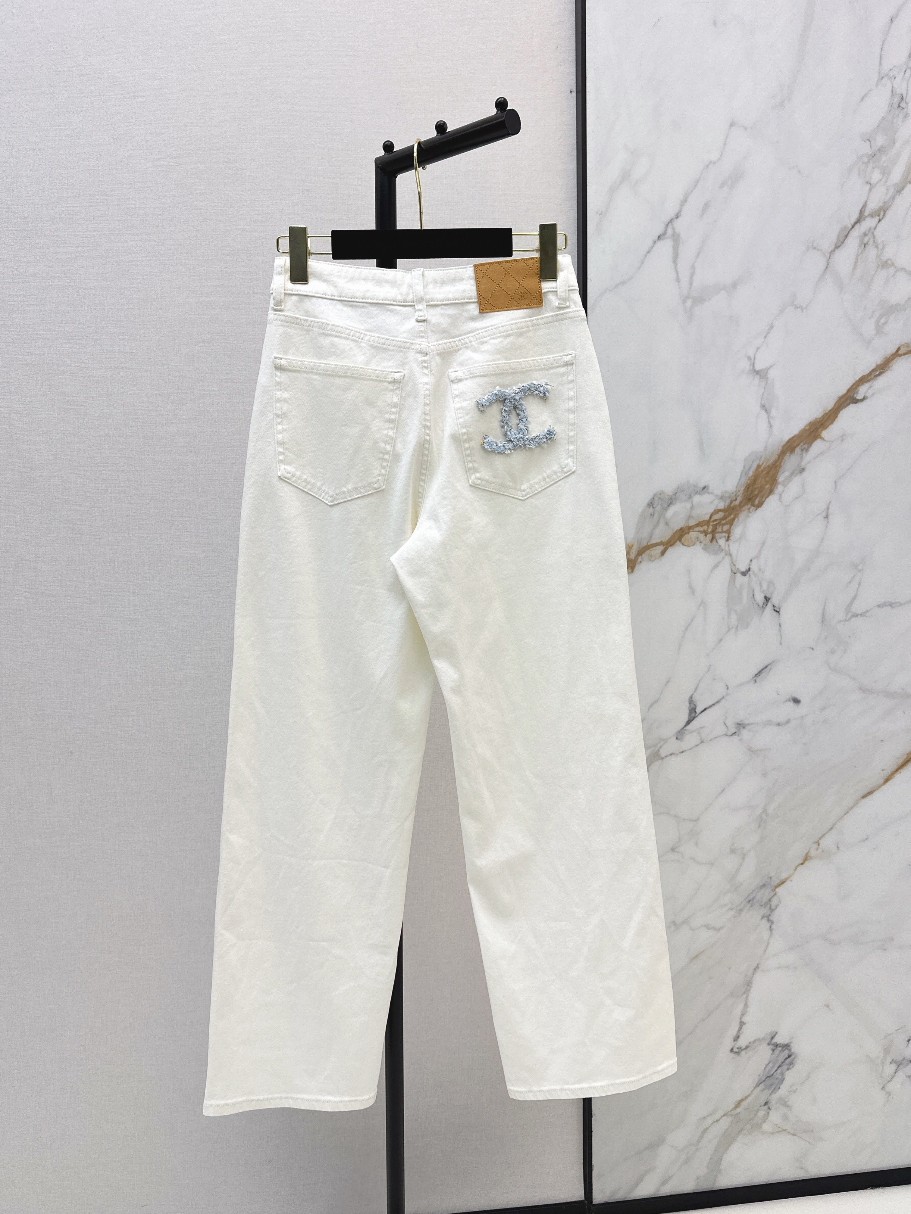 26SS New White High-Waisted Wide-Leg Jeans