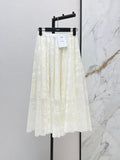 26SS French Jacquard Lace Maxi Skirt