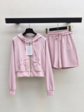 26SS Hooded Casual Jacket + Elastic-Waist Shorts