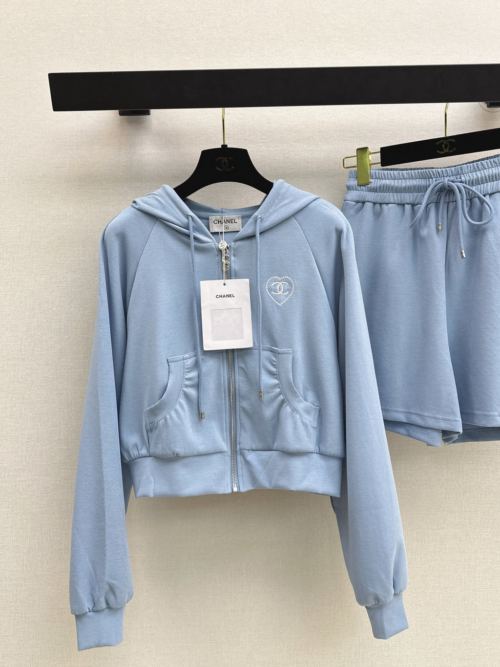 26SS Hooded Casual Jacket + Elastic-Waist Shorts