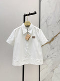 26SS Loose-Fit Short-Sleeve Shirt with Letter Embroidery