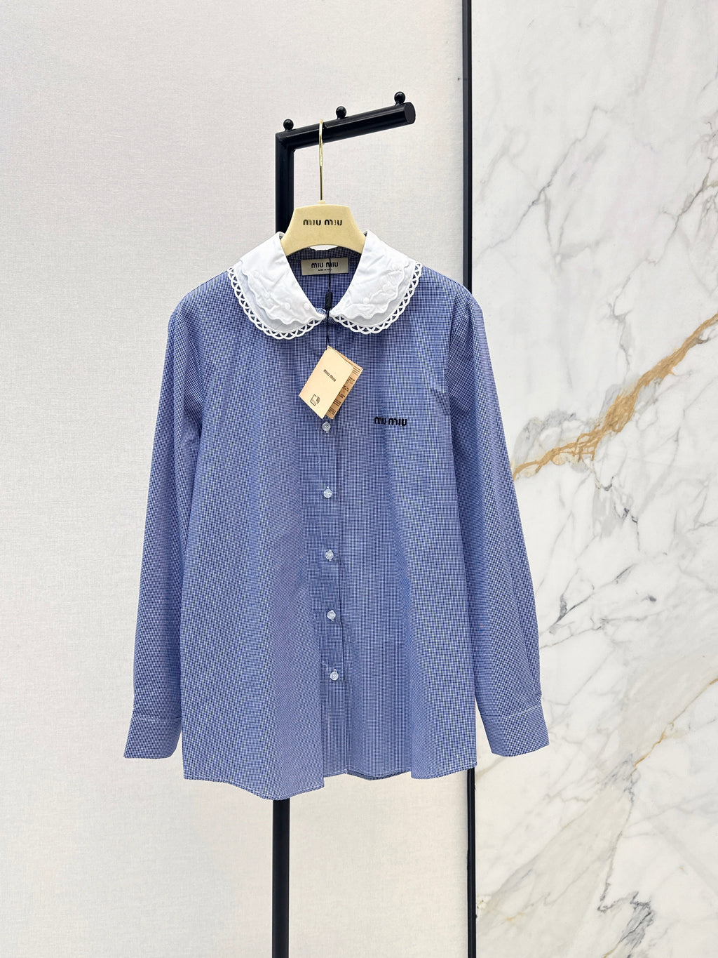 26SS Contrast-Collar Babydoll Shirt