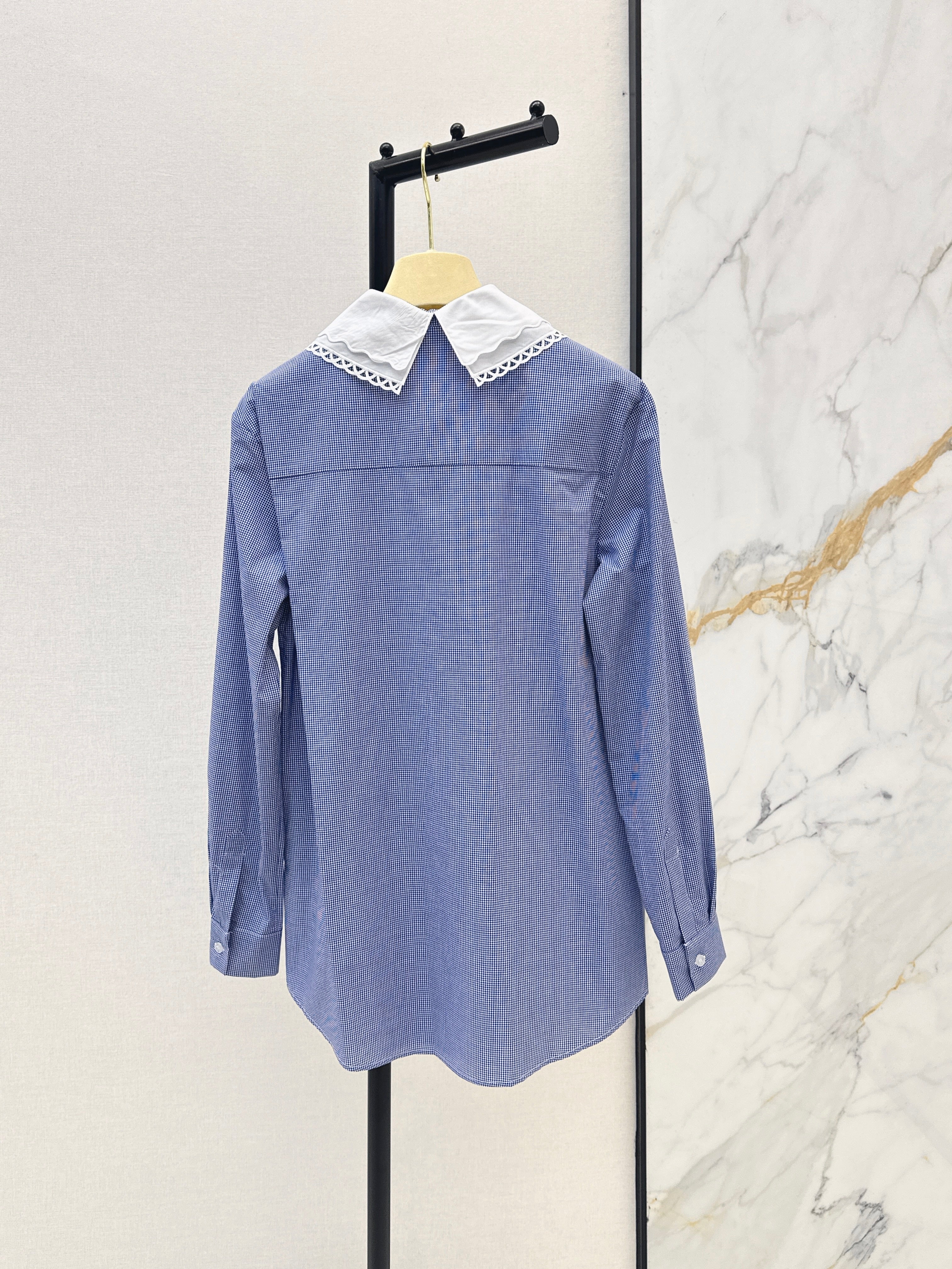 26SS Contrast-Collar Babydoll Shirt