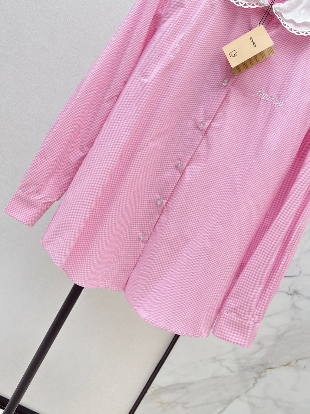 26SS Contrast-Collar Babydoll Shirt