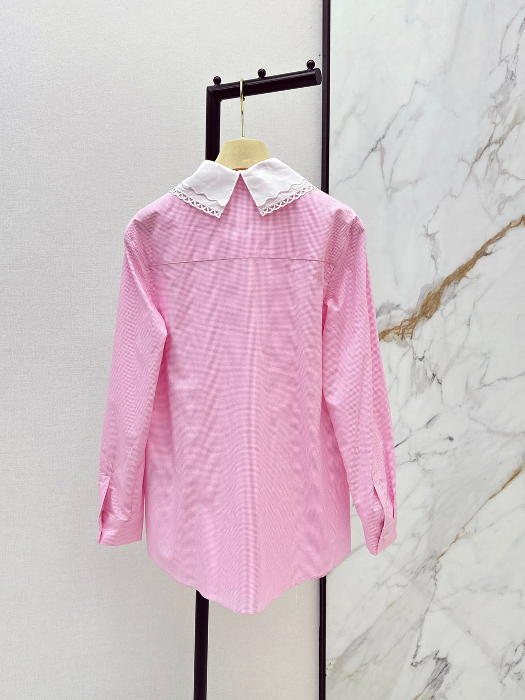 26SS Contrast-Collar Babydoll Shirt