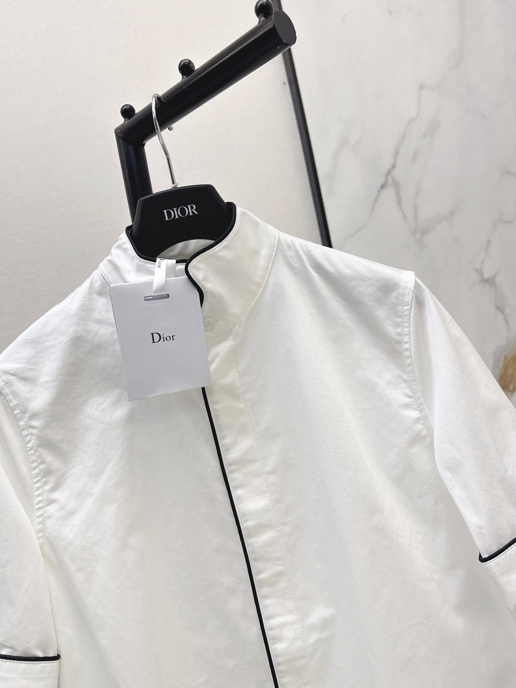 26SS — Retro Stand-Collar Shirt with Contrast Piping Trim