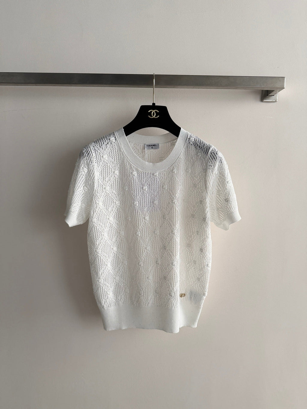 26SS — Open-Knit Short-Sleeve Top