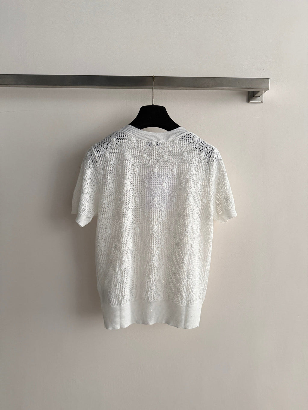 26SS — Open-Knit Short-Sleeve Top
