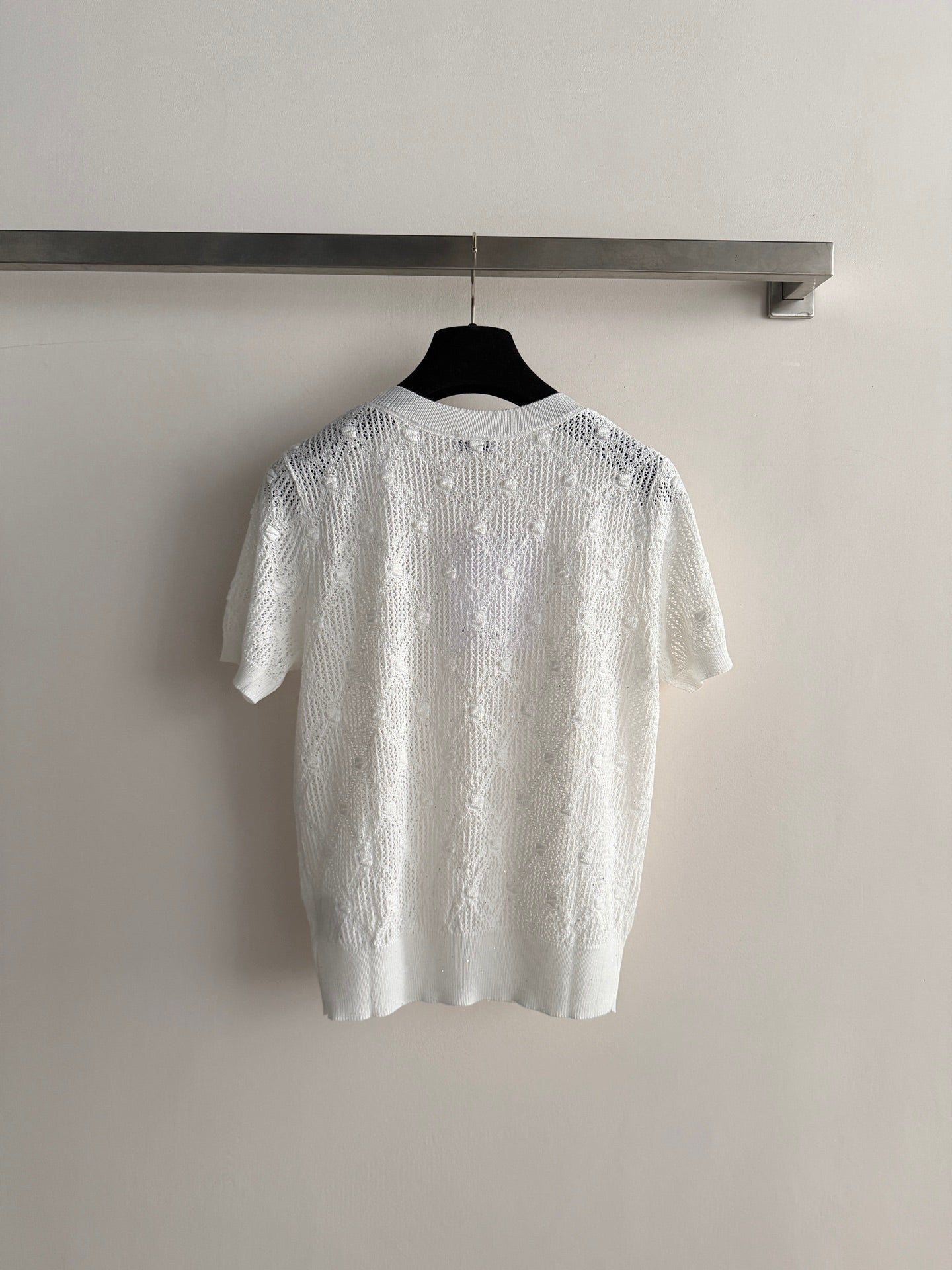 26SS — Open-Knit Short-Sleeve Top