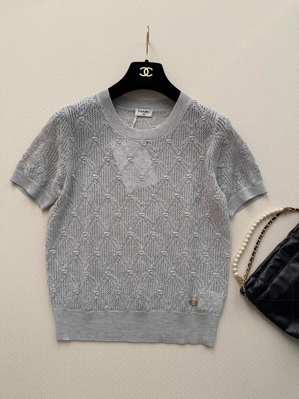 26SS — Open-Knit Short-Sleeve Top