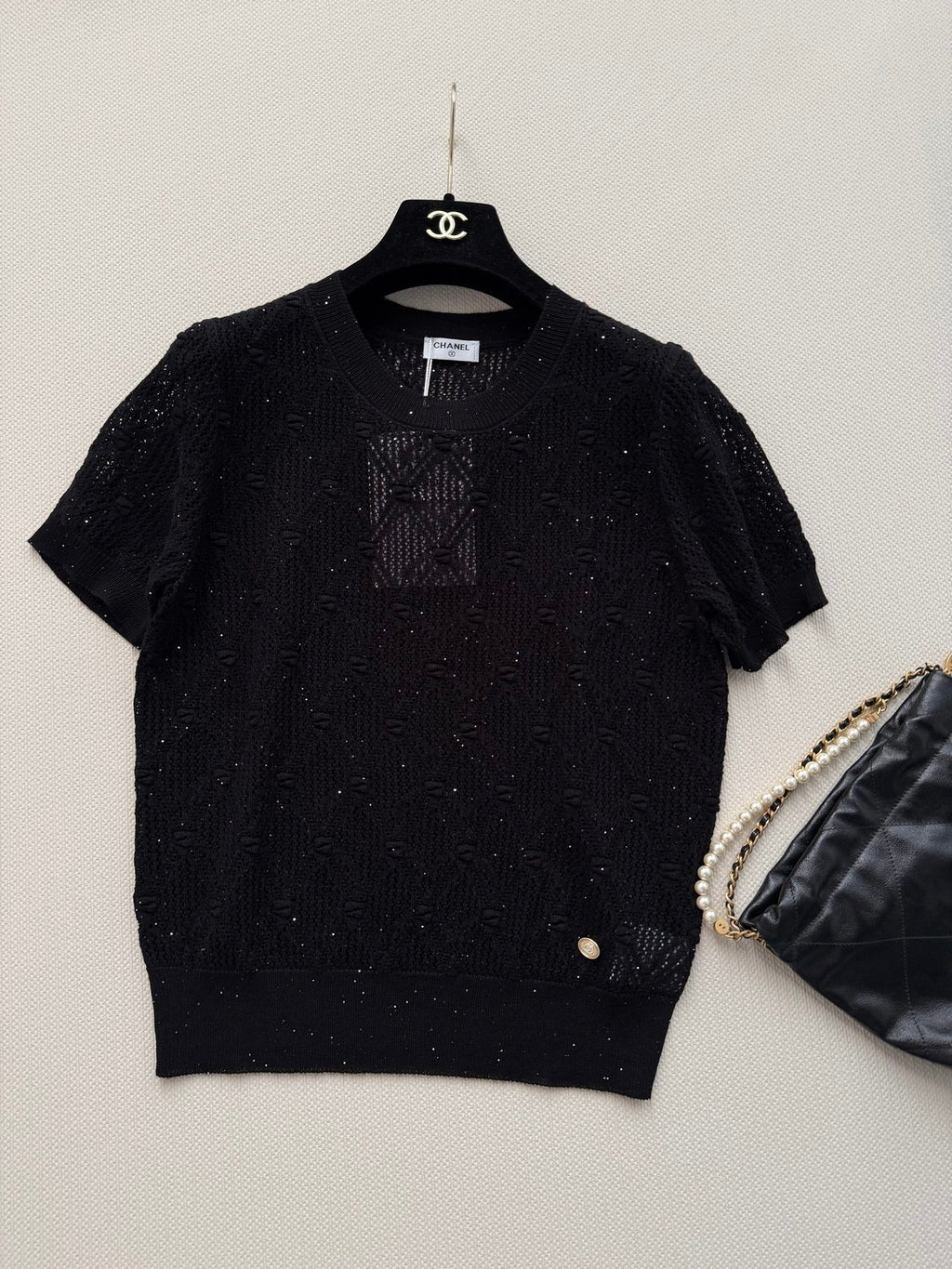 26SS — Open-Knit Short-Sleeve Top
