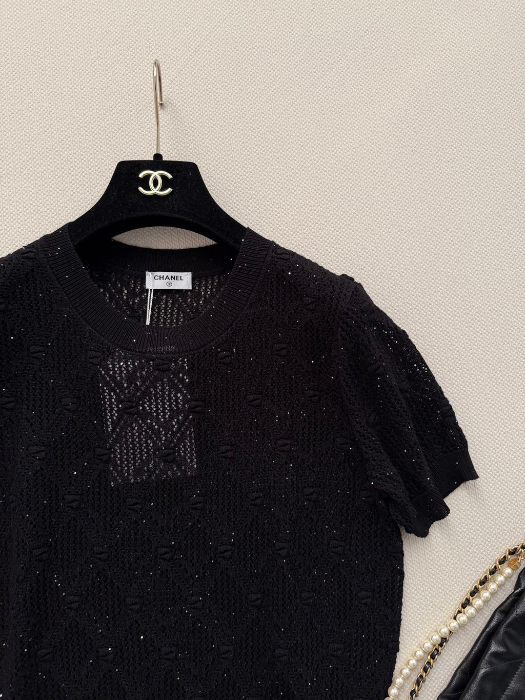 26SS — Open-Knit Short-Sleeve Top