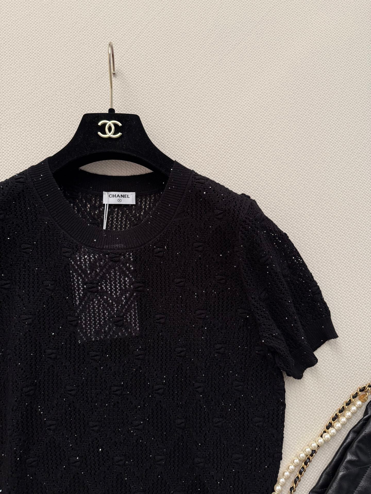 26SS — Open-Knit Short-Sleeve Top