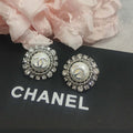 Sunflower Crystal Pearl Letter Earrings