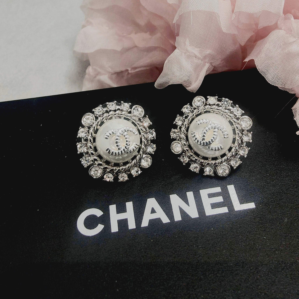 Sunflower Crystal Pearl Letter Earrings