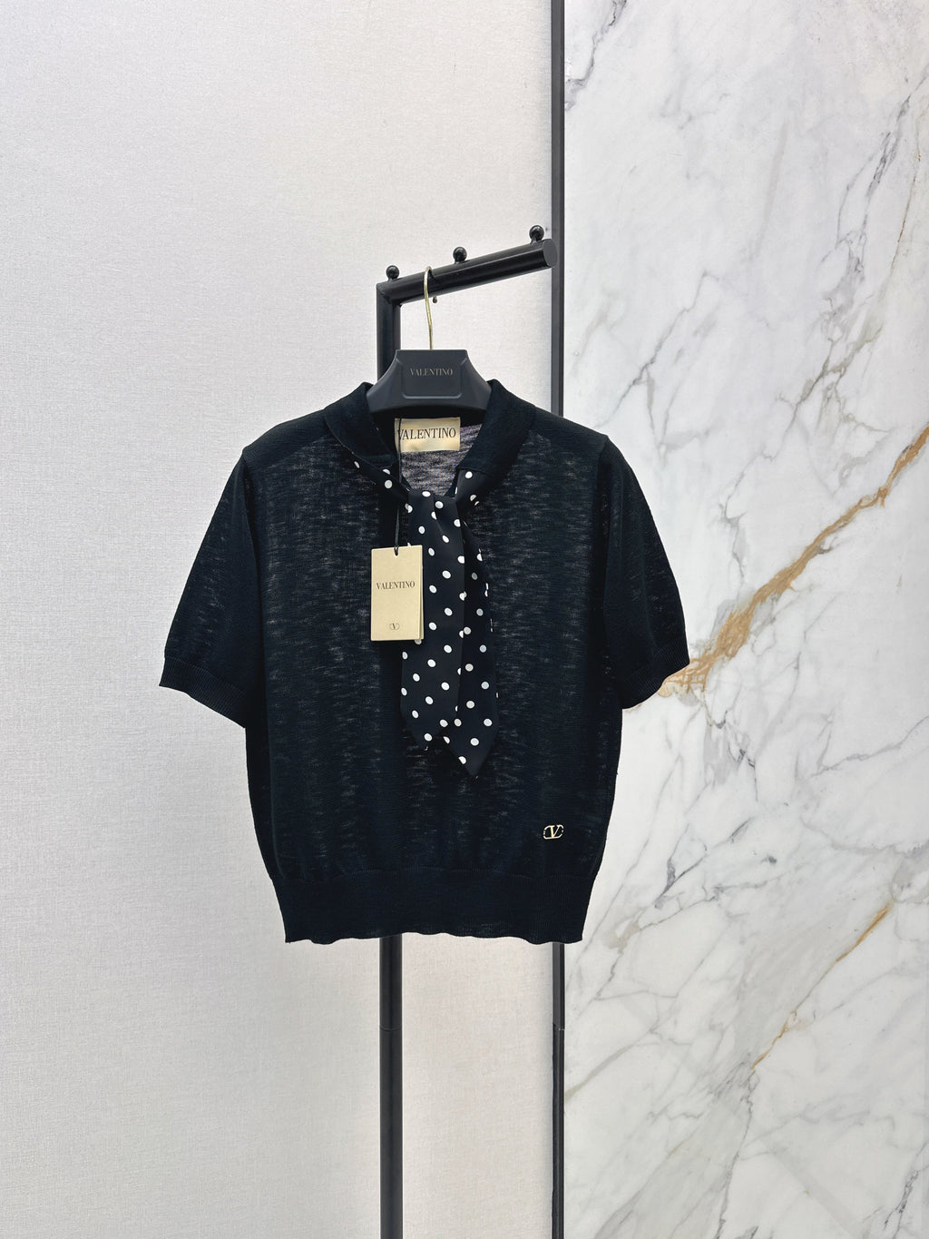 26SS — New Polka-Dot Short-Sleeve Top with Streamers