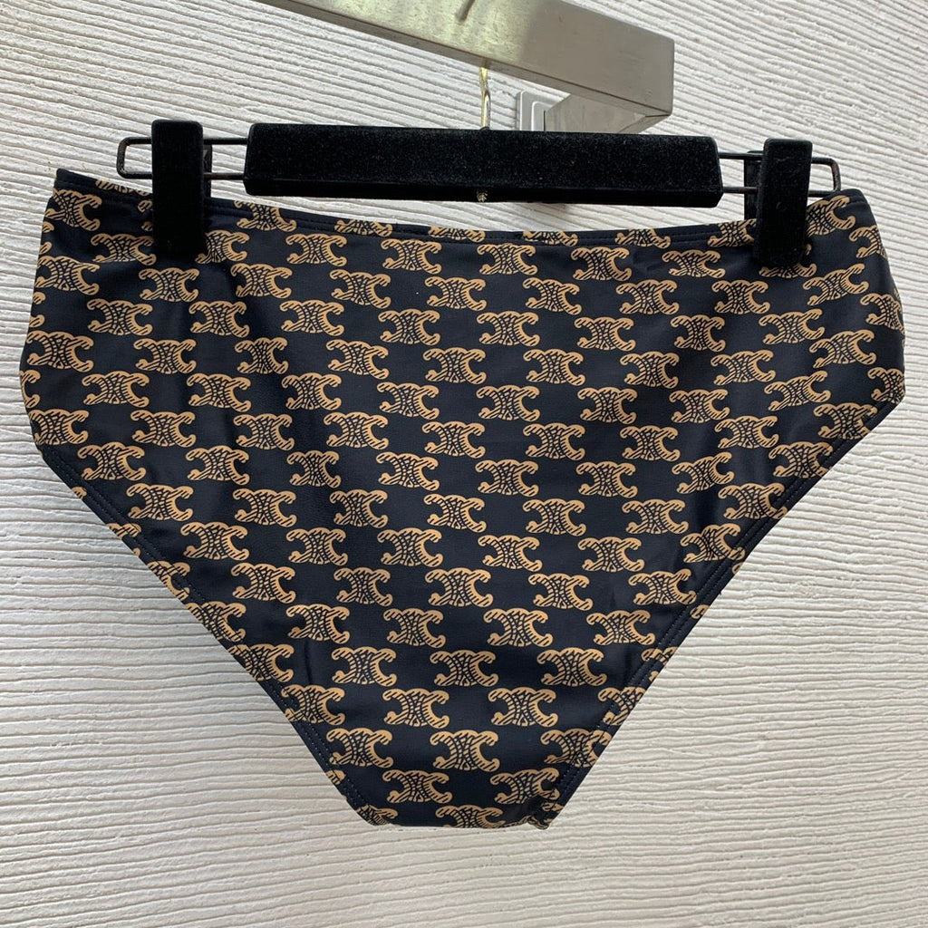 Classic Accessory-Embellished, Strappy Halter-Neck Two-Piece Swimsuit