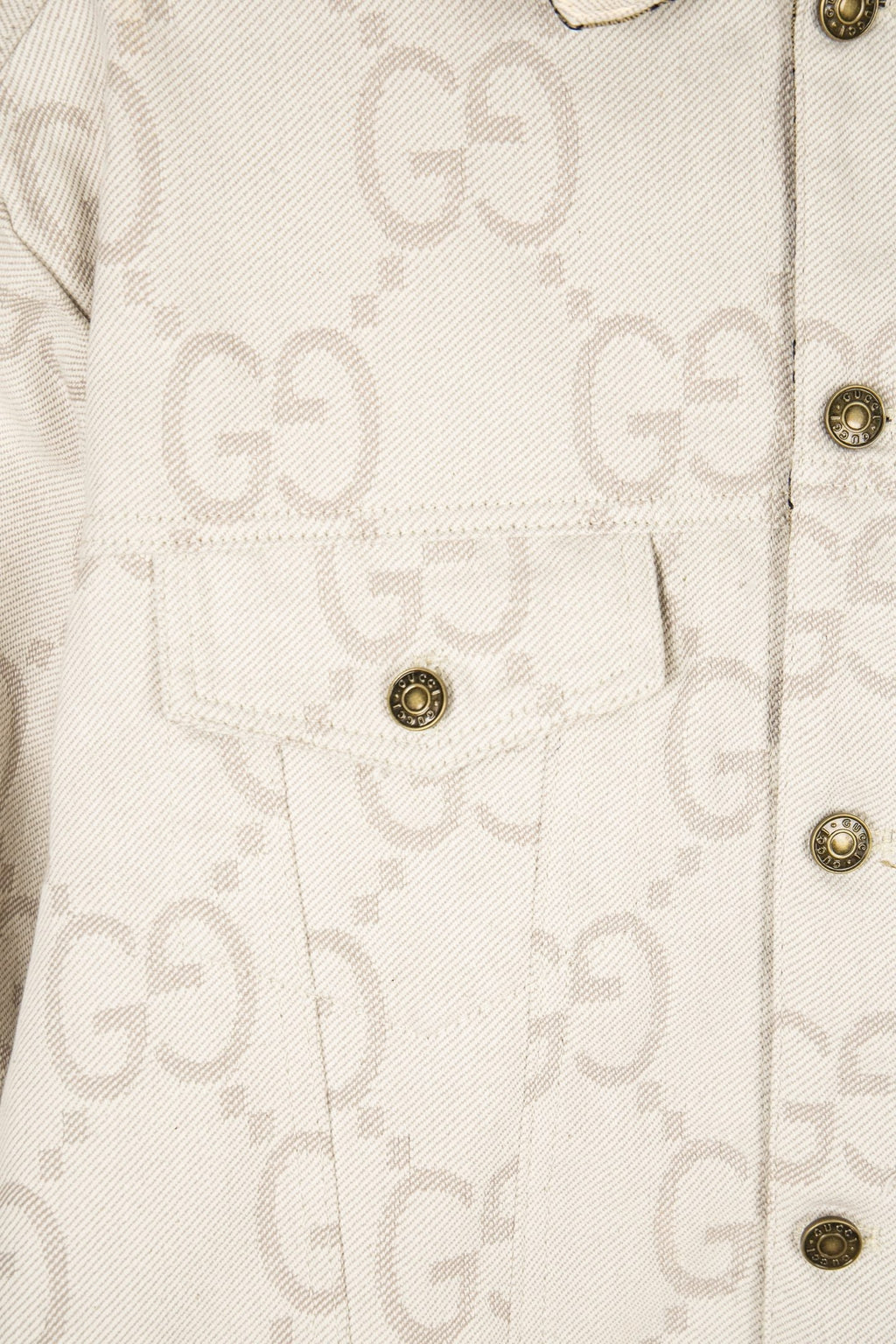 Ivory White Jacquard Denim Jacket