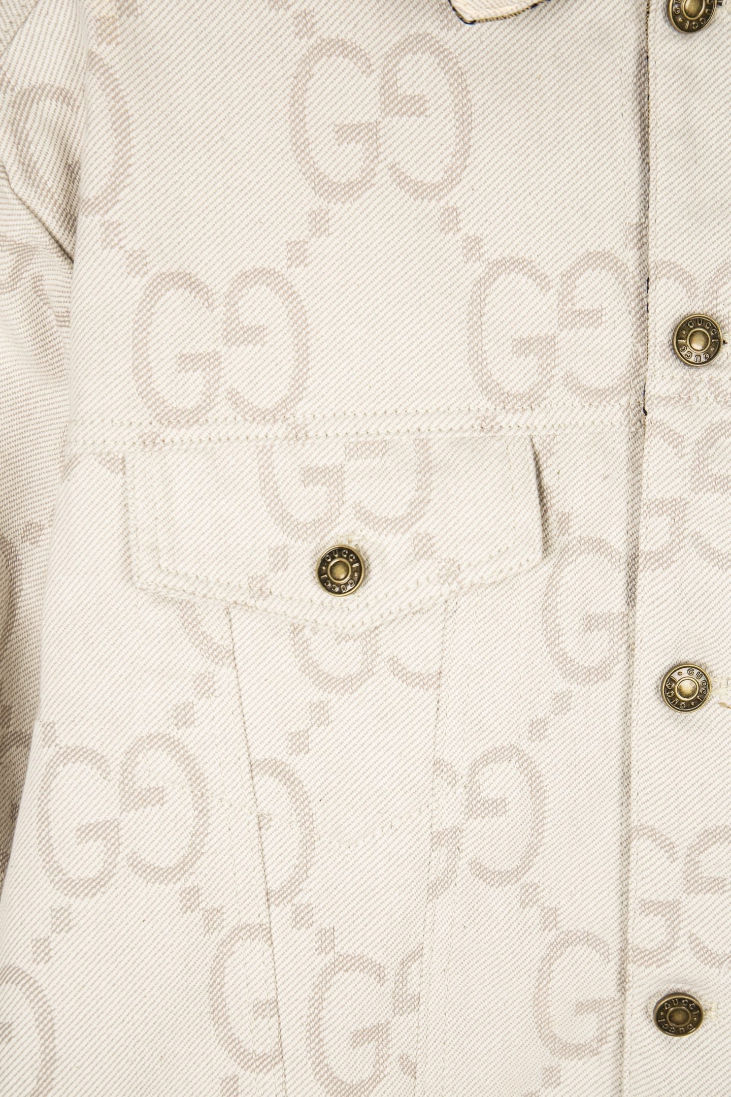 Ivory White Jacquard Denim Jacket