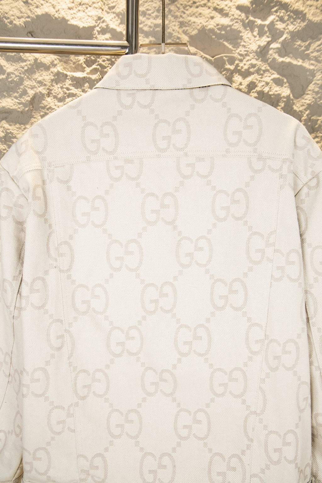 Ivory White Jacquard Denim Jacket