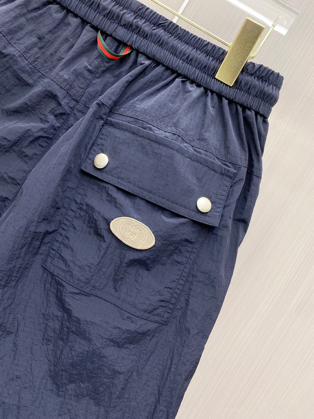 Color-blocked drawstring casual shorts