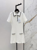 26SS — New Hollow-out Knit Short-sleeved Dress