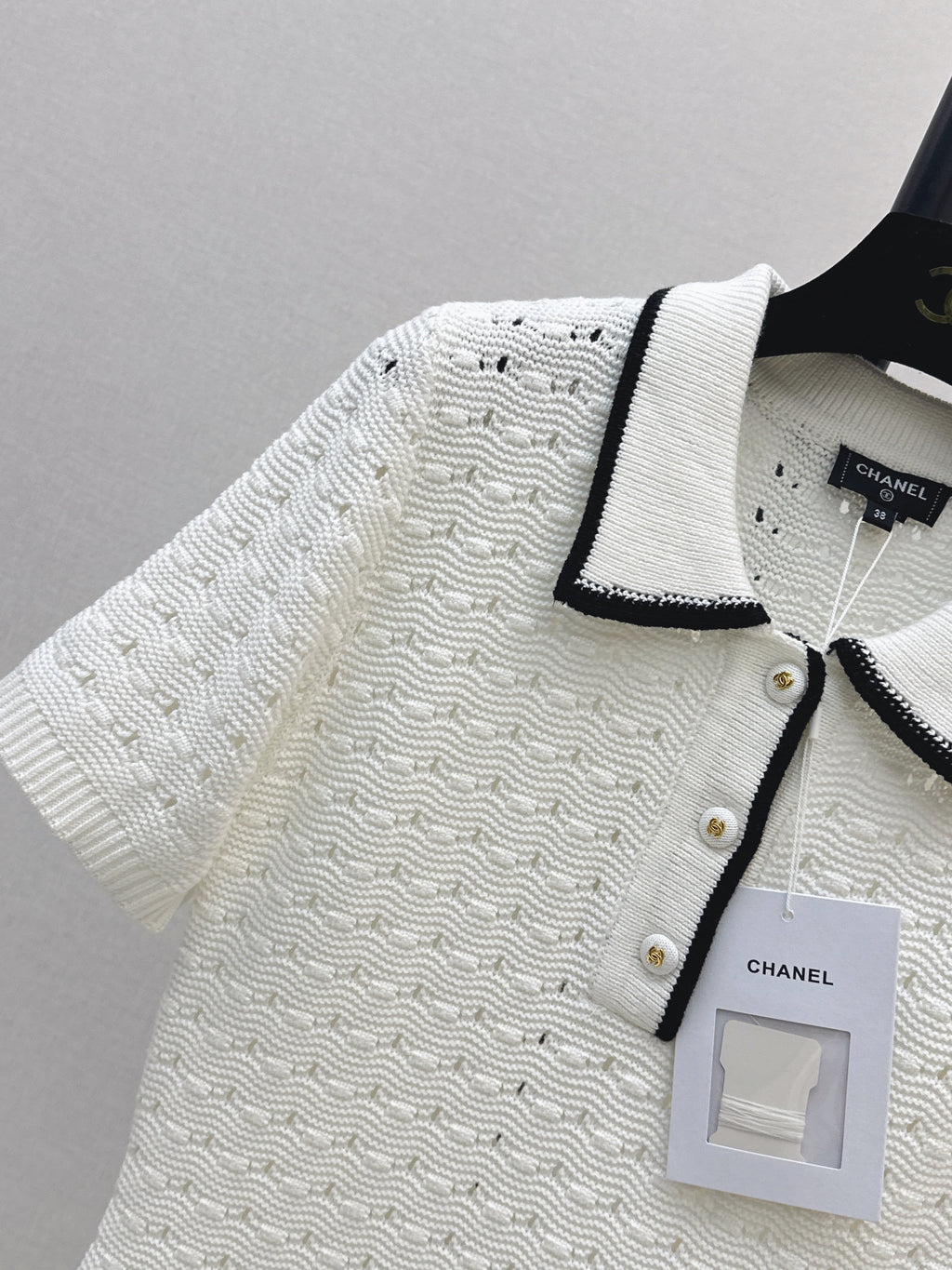 26SS — New Hollow-out Knit Short-sleeved Dress