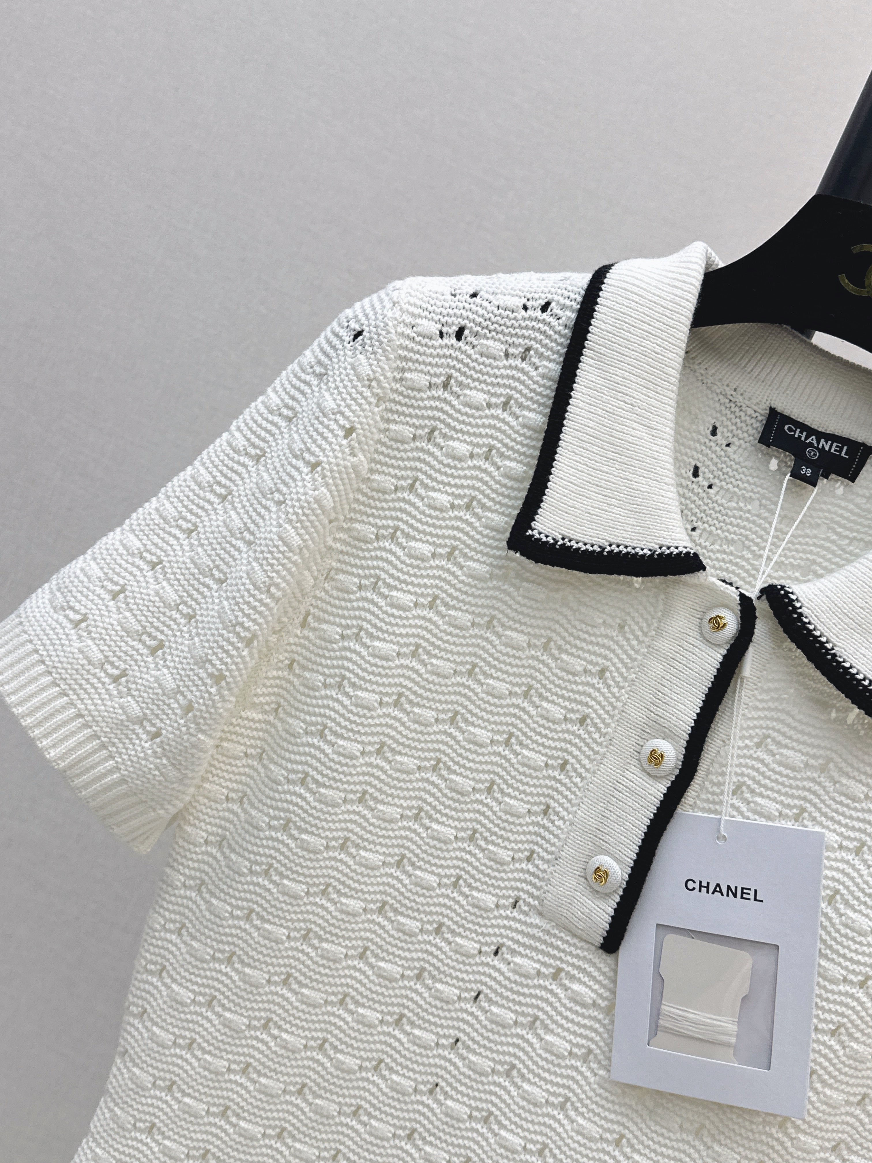 26SS — New Hollow-out Knit Short-sleeved Dress