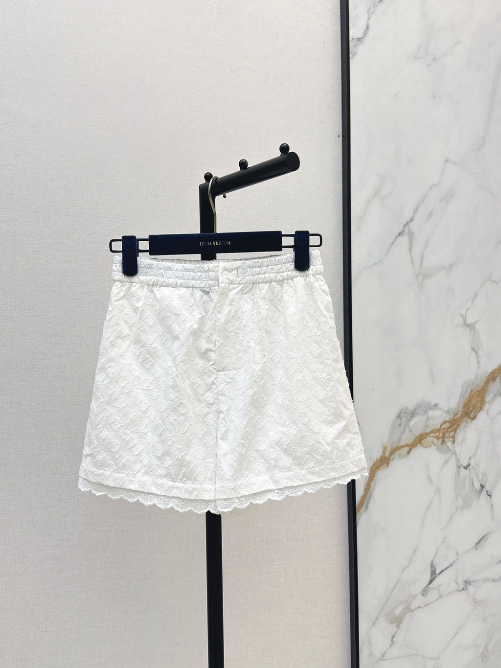 26SS — New Jacquard Pure Cotton White Lace Shorts