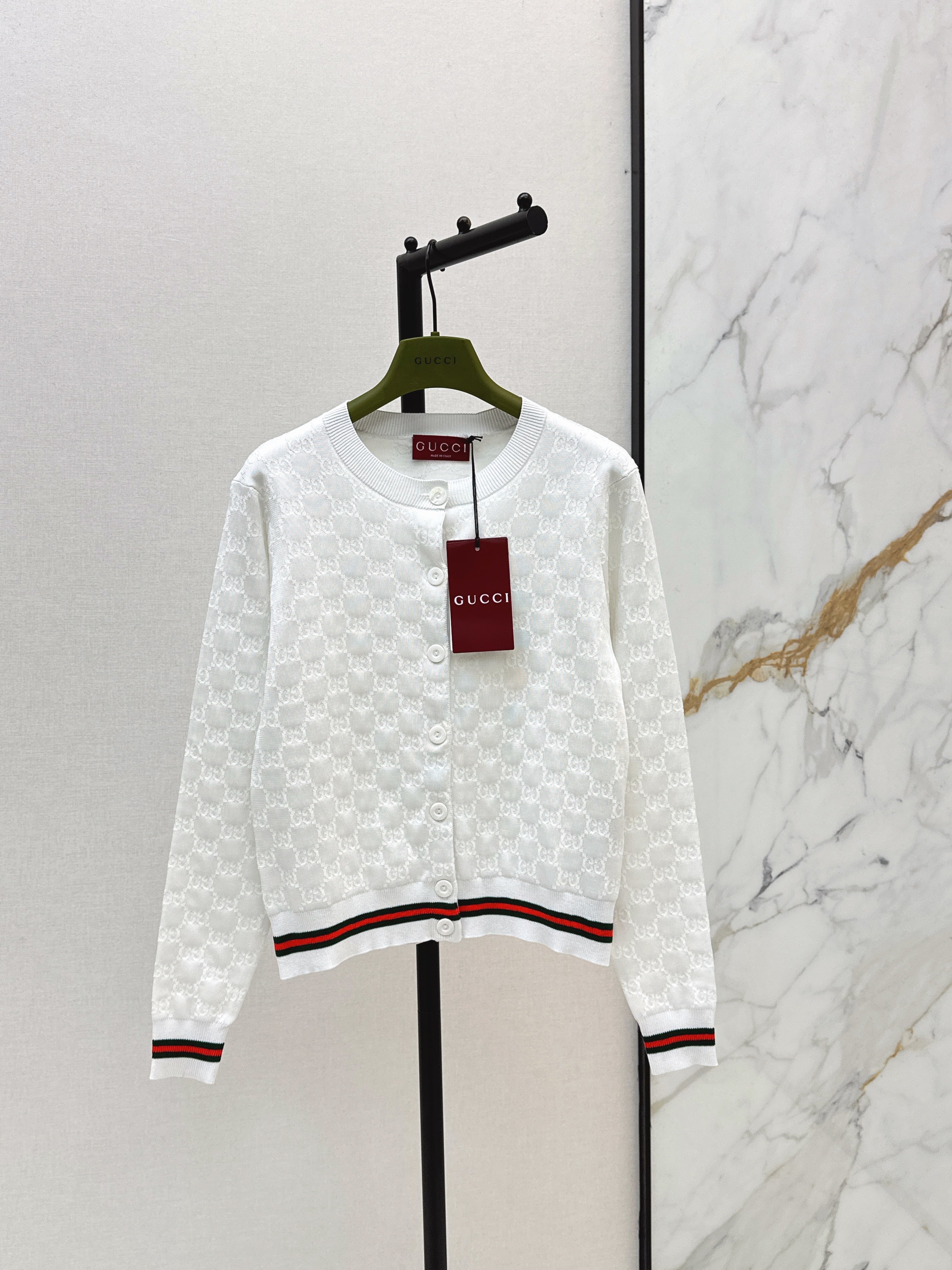 26SS - New Jacquard Crew Neck Cardigan