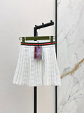 26SS - New Jacquard Pleated Midi Skirt