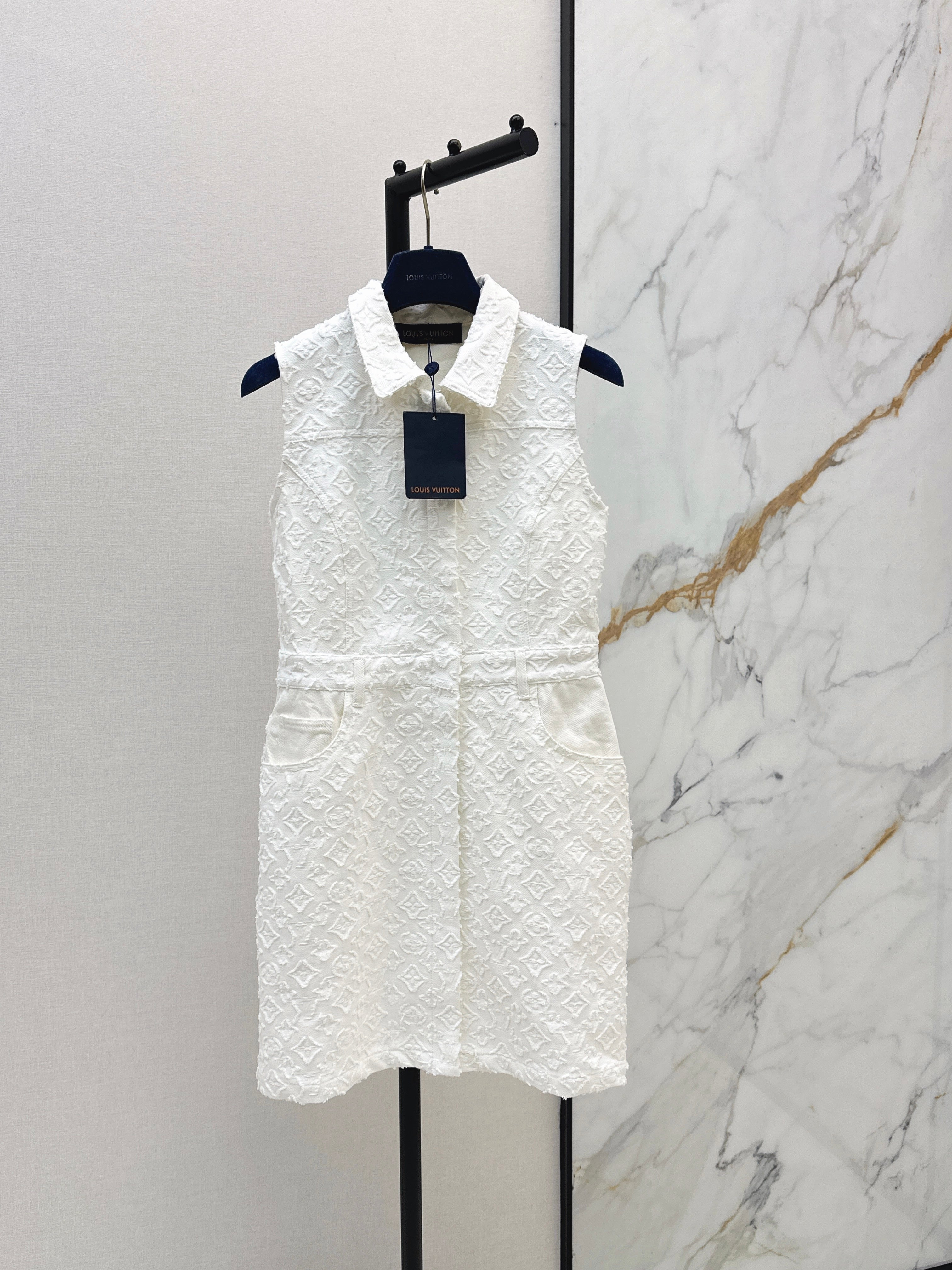 26 New Jacquard White Denim Dress