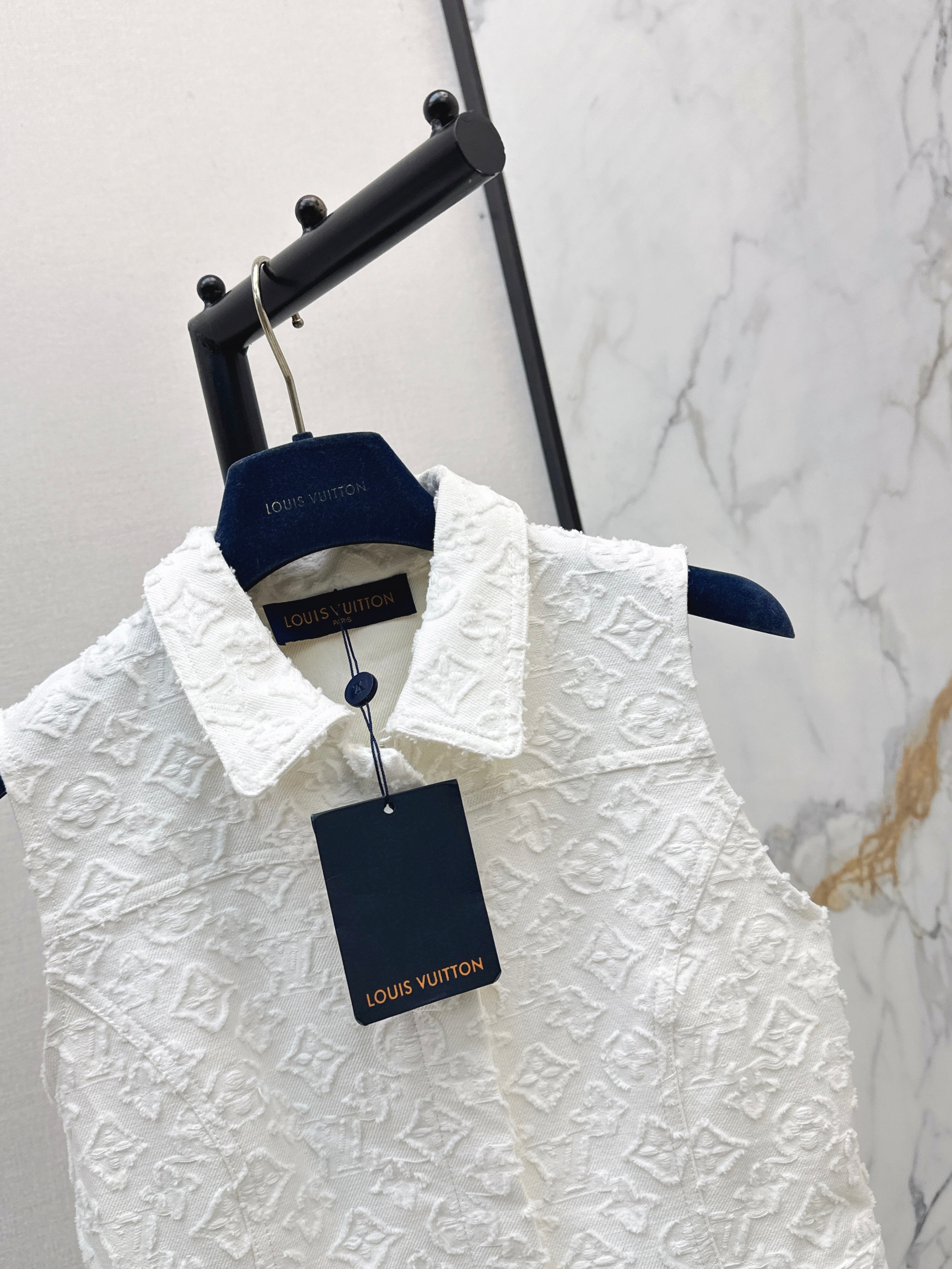 26 New Jacquard White Denim Dress