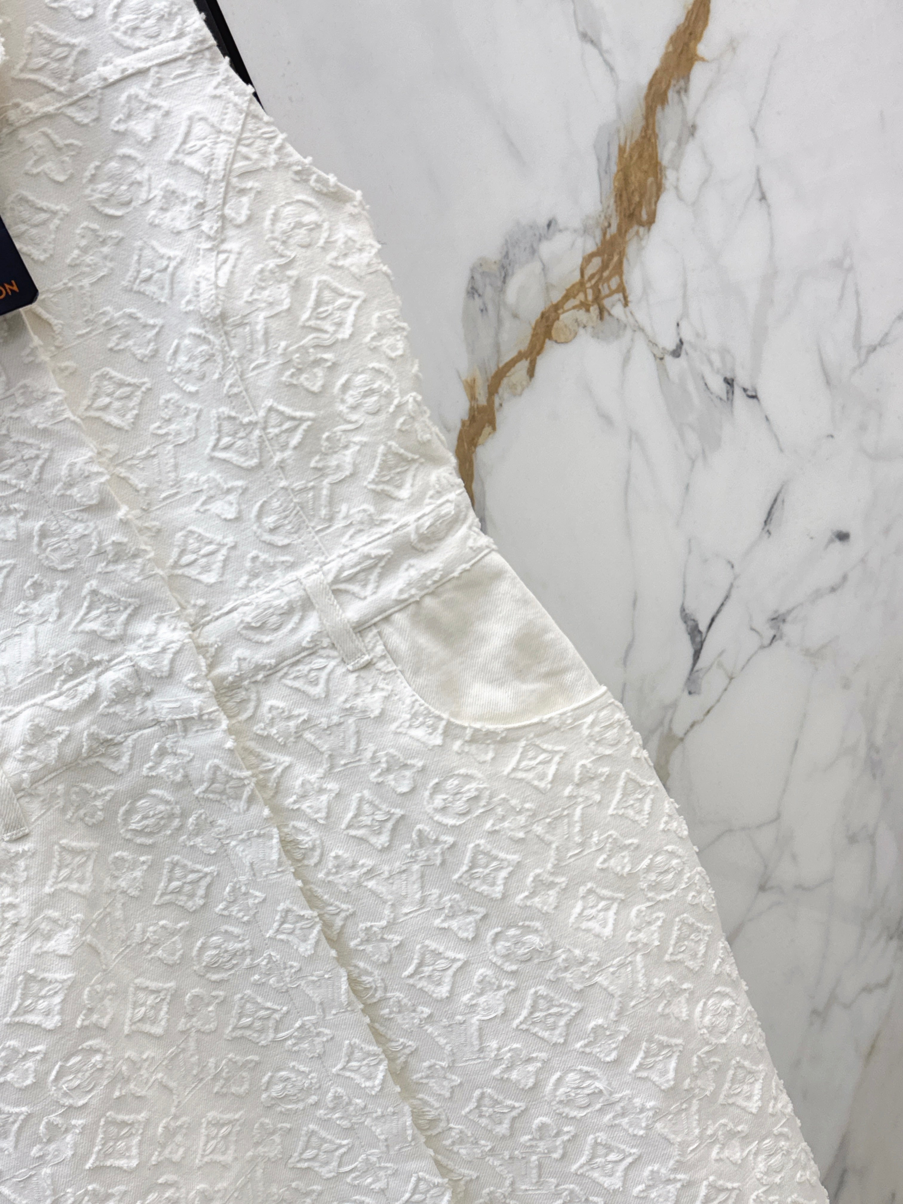 26 New Jacquard White Denim Dress