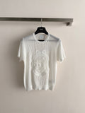 26 Bow-knitted short-sleeved top