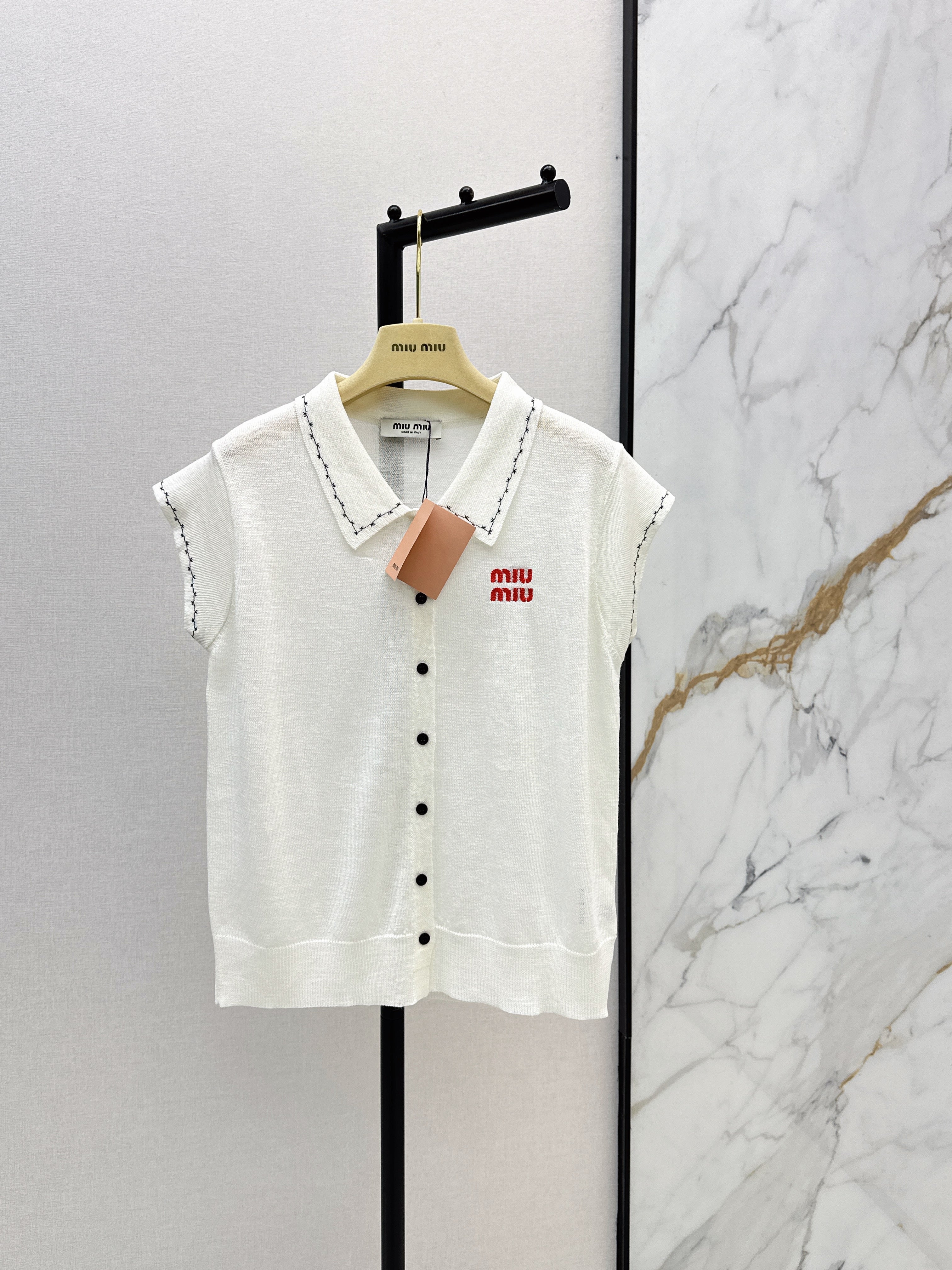 26SS - New Letter Embroidery Drop-Shoulder Knit Sweater