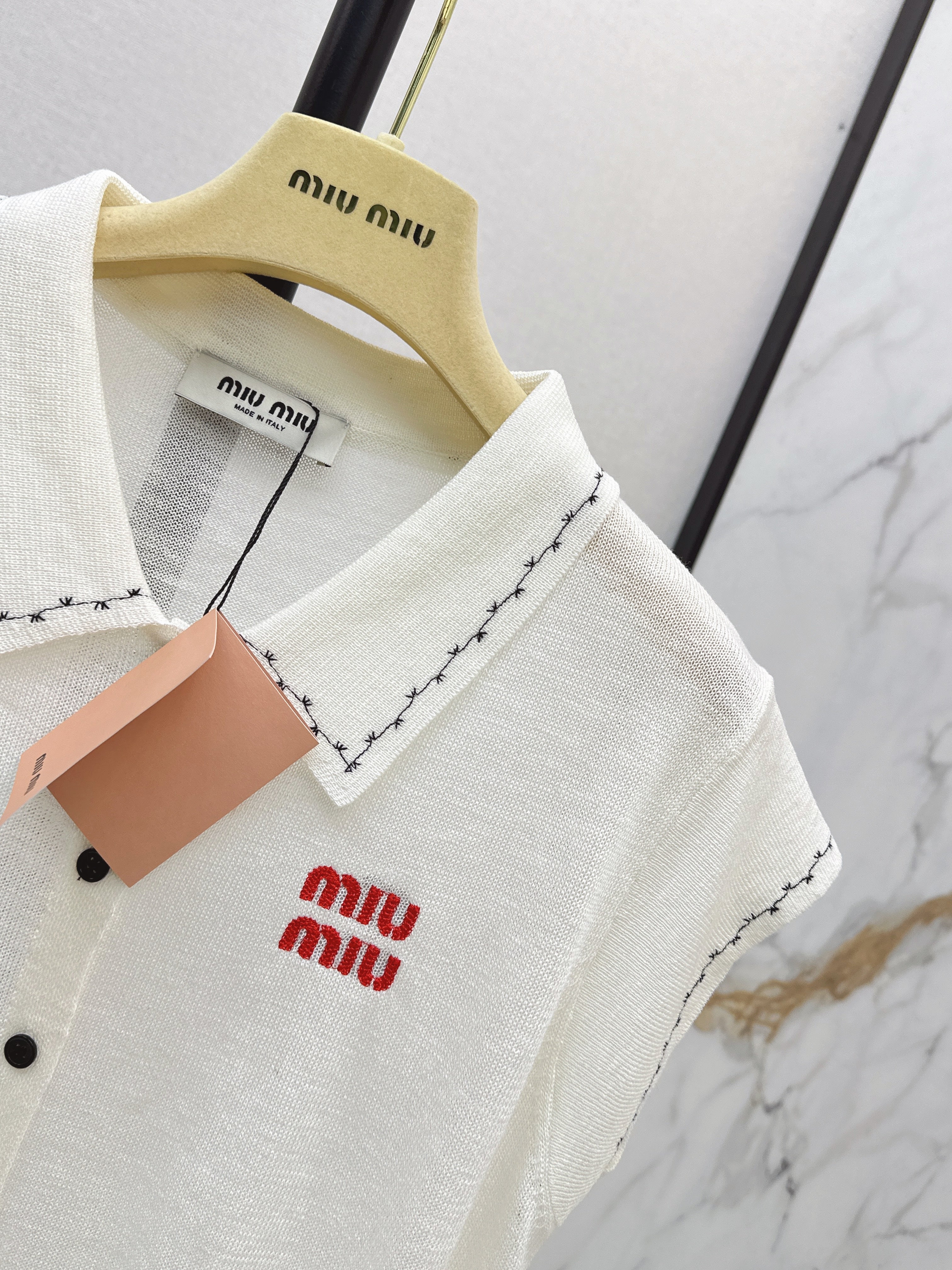 26SS - New Letter Embroidery Drop-Shoulder Knit Sweater