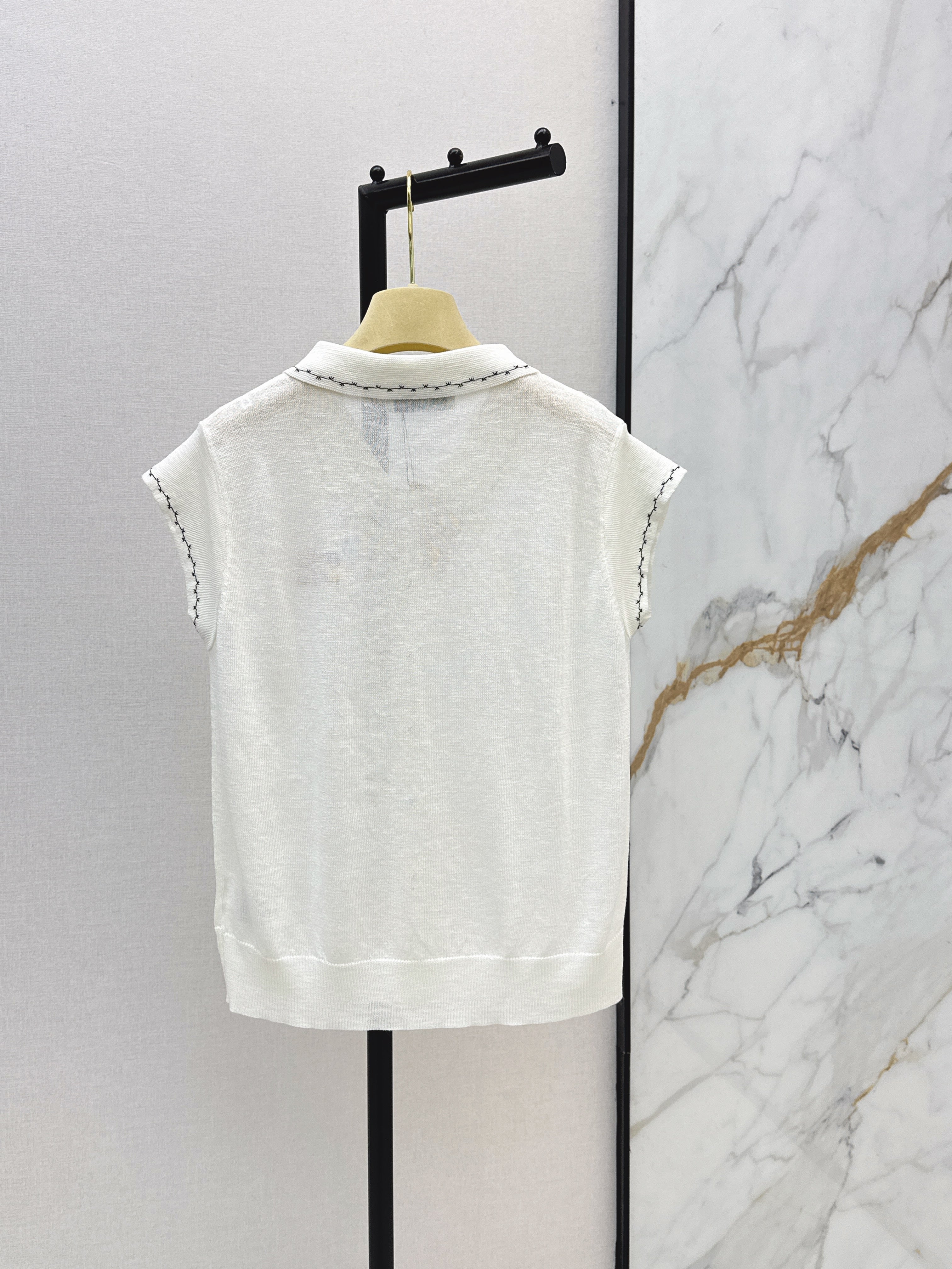 26SS - New Letter Embroidery Drop-Shoulder Knit Sweater