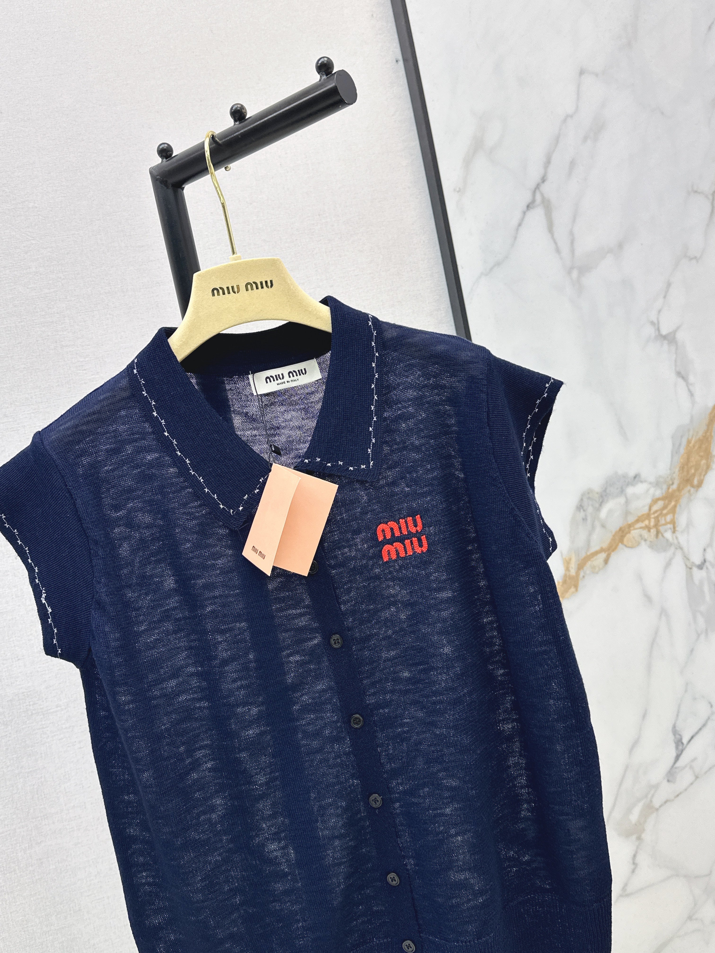 26SS - New Letter Embroidery Drop-Shoulder Knit Sweater
