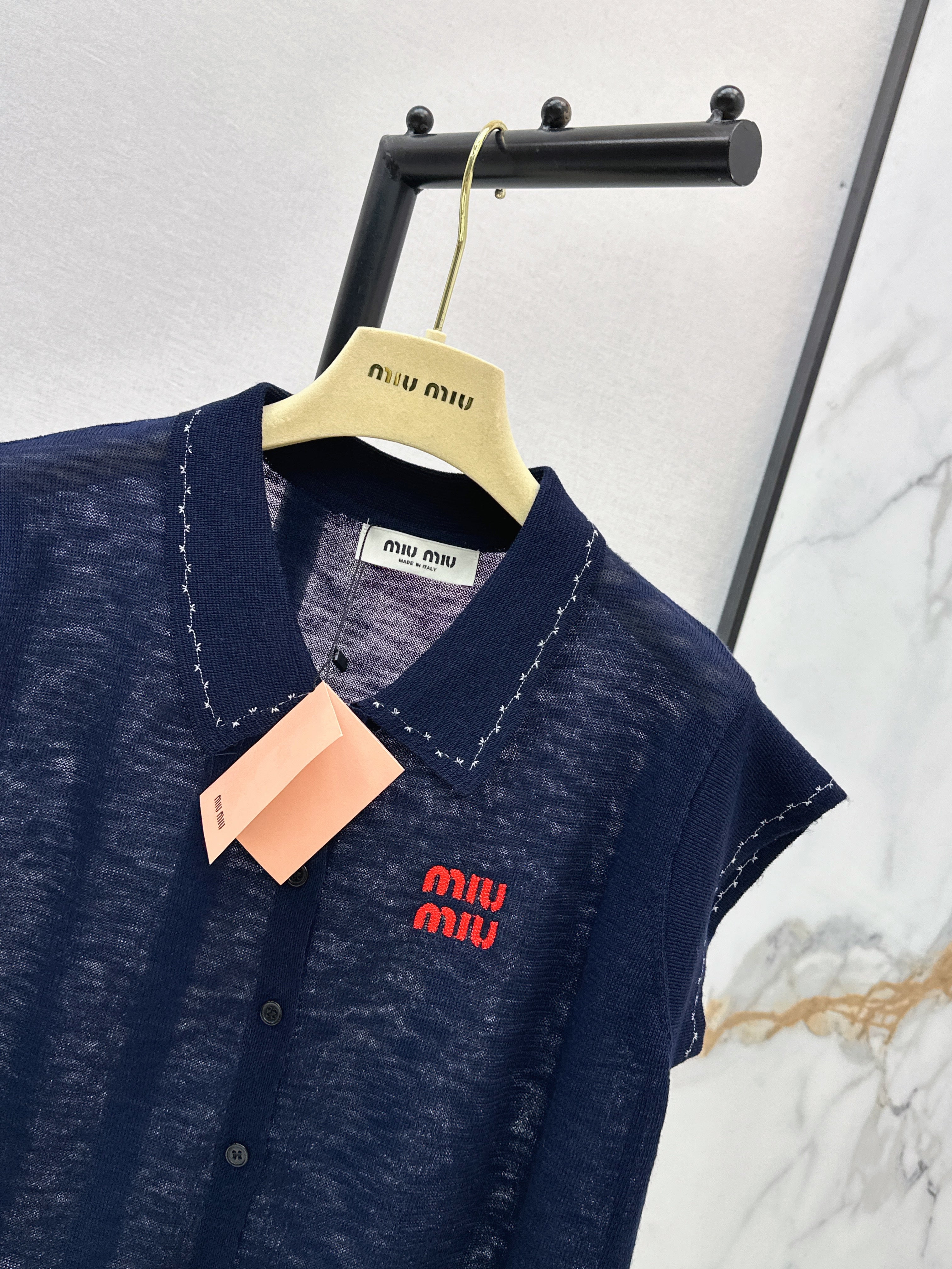 26SS - New Letter Embroidery Drop-Shoulder Knit Sweater