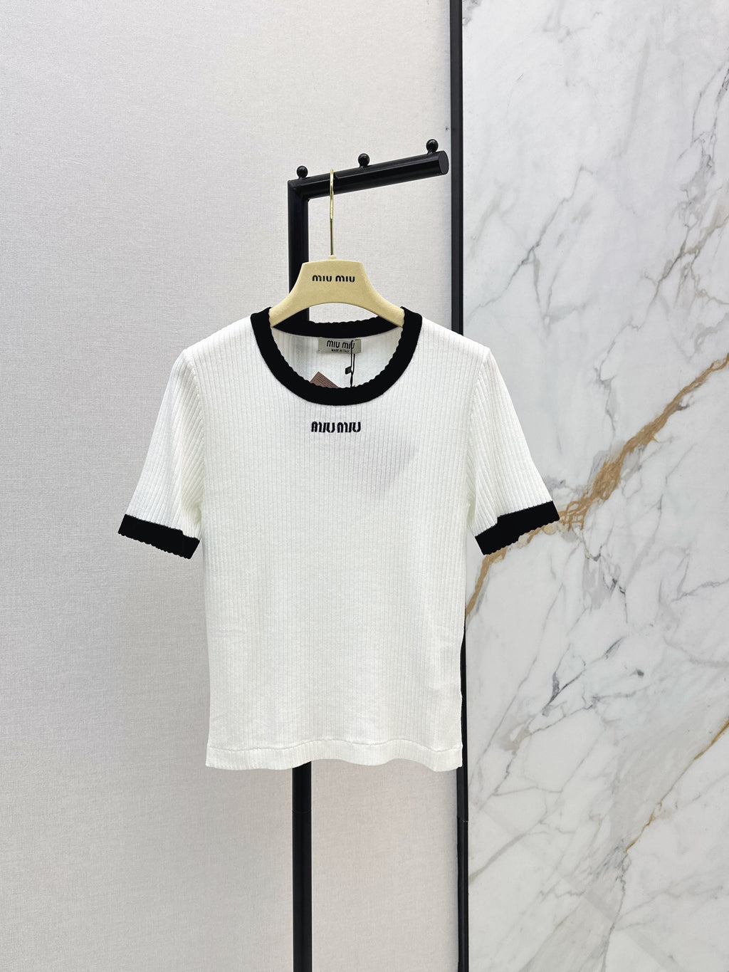 26SS - New Color-Blocked Trim Short-Sleeve Slim Fit