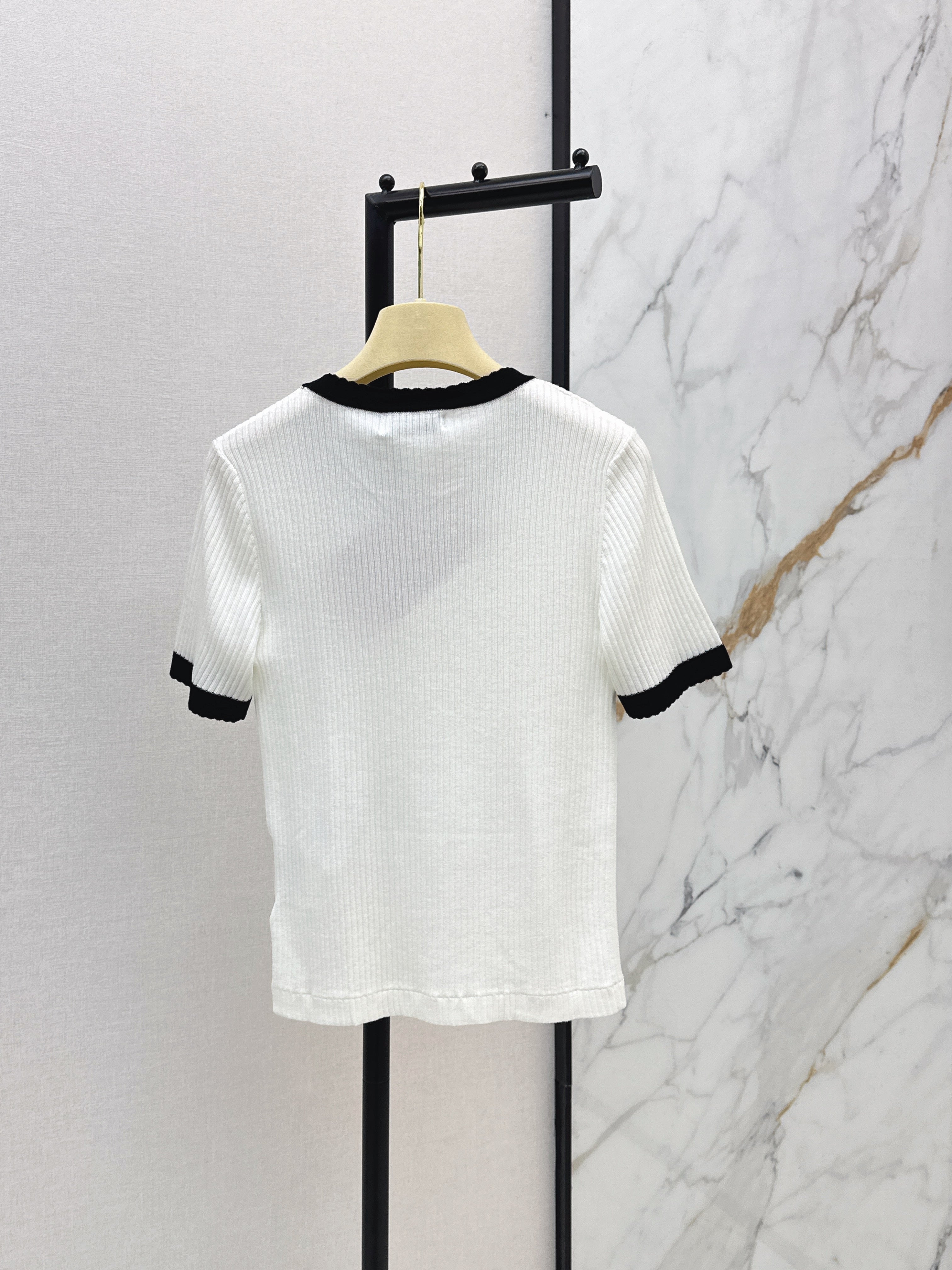 26SS - New Color-Blocked Trim Short-Sleeve Slim Fit