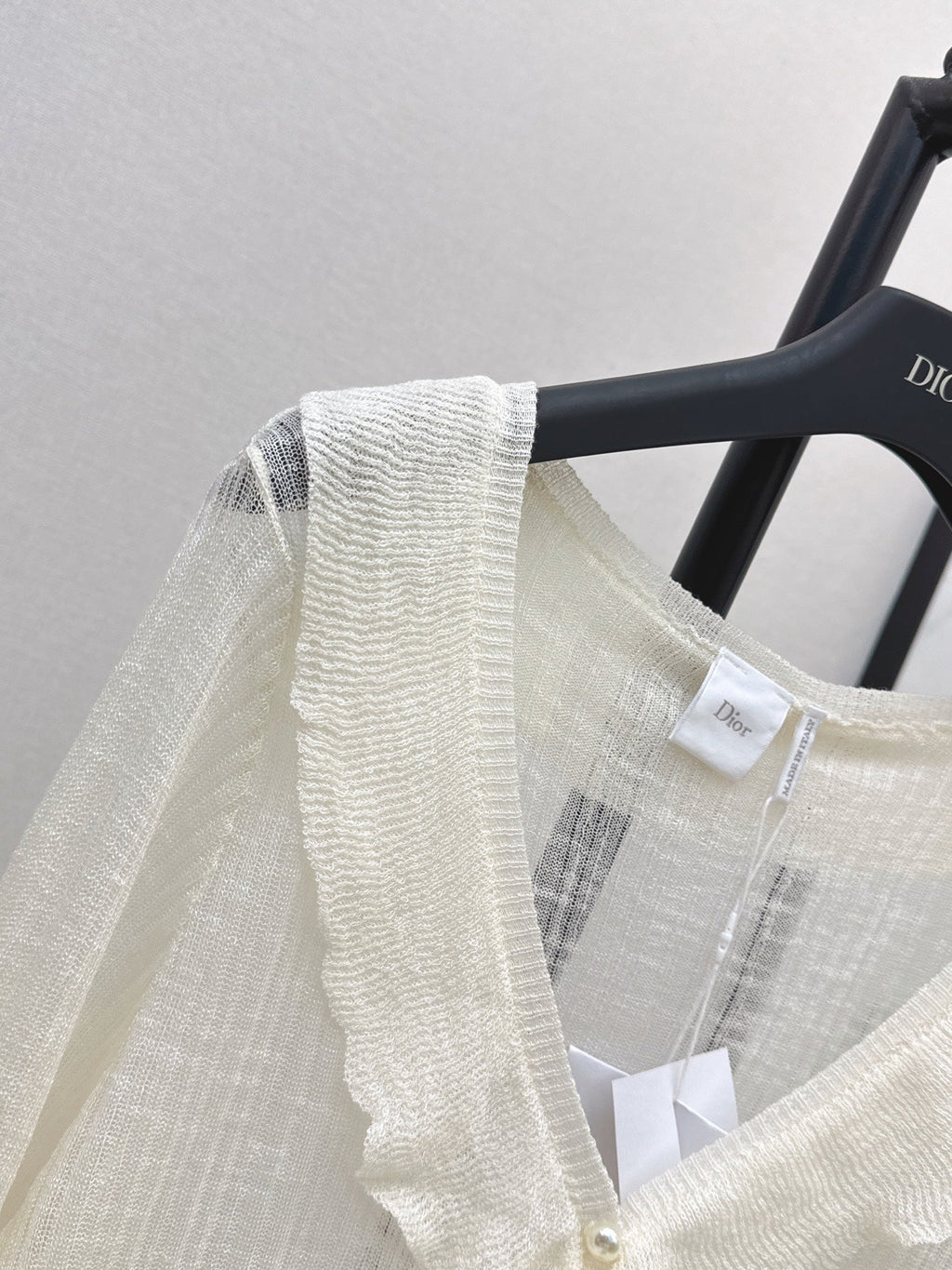 26SS — New Double-Layer Ruffled V-Neck Knit Cardigan