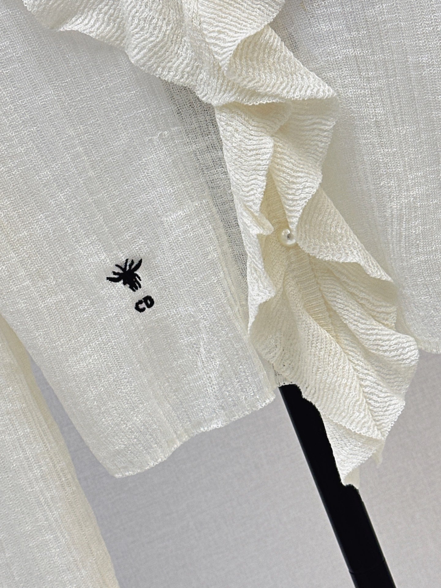 26SS — New Double-Layer Ruffled V-Neck Knit Cardigan