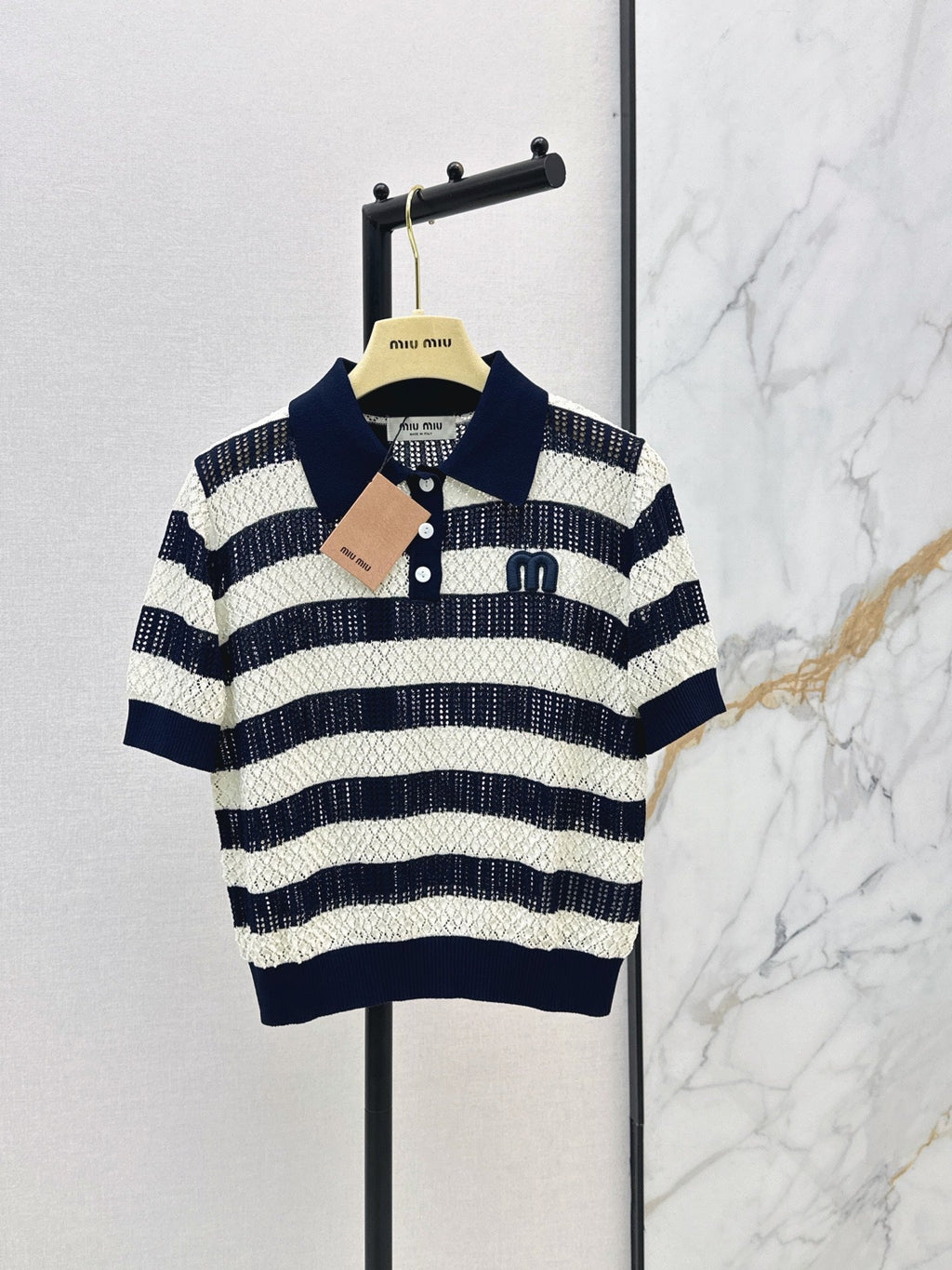 26SS — New Striped Knit Polo Shirt