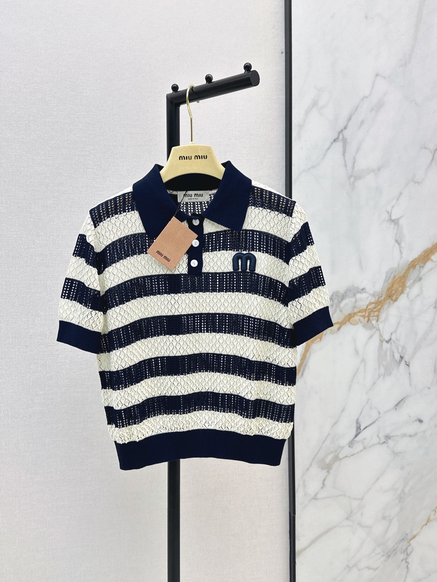 26SS — New Striped Knit Polo Shirt