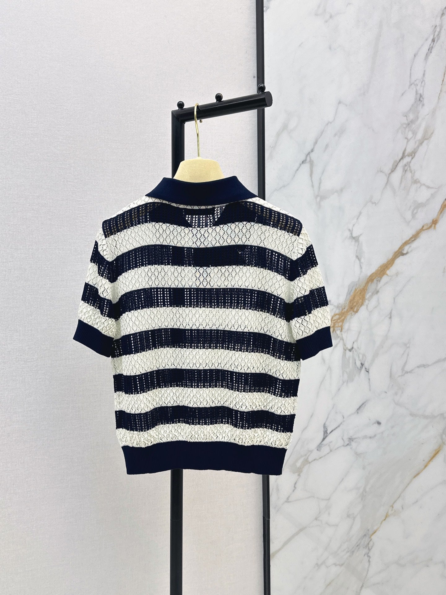 26SS — New Striped Knit Polo Shirt